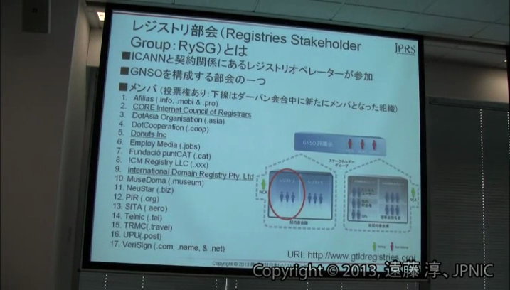 動画:ICANN GNSOレジストリ部会及び新TLD申請者グループ(NTAG)の最新動向/新gTLDプログラムの最新動向