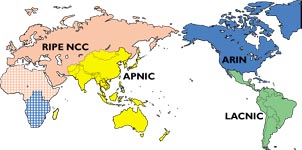 図:RIRの管轄地域