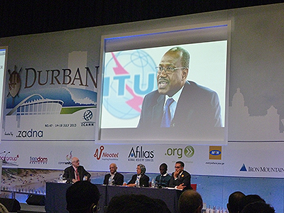 写真:ITU事務総長Toure氏によるビデオメッセージ